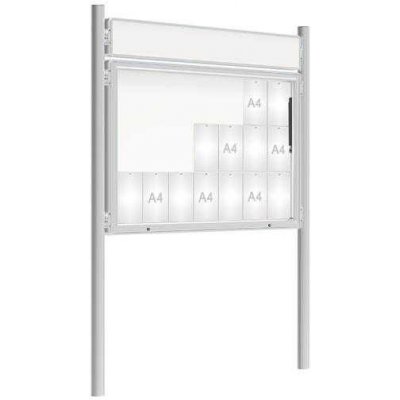 PROCITY Venkovní vitrína model 2000 21x A4, elox, včetně sloupků a záhlaví | Zboží Auto