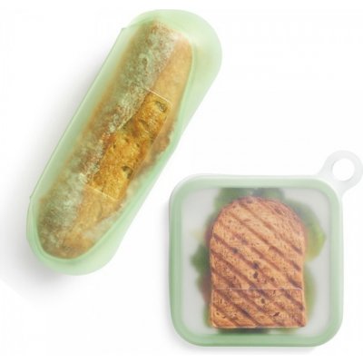 Lékué sada silikon obalů sandwich Reusable Sandwich & Baguette zelený – Zbozi.Blesk.cz