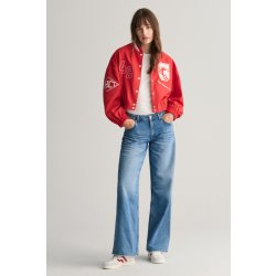 Gant Cropped Varsity Jacket červená