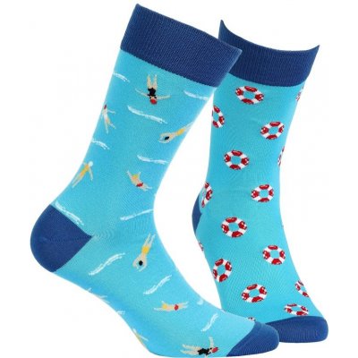Veselé barevné bavlněné ponožky s motivem plavání