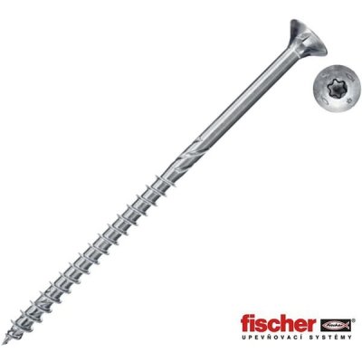 Fischer 670275 - Vrut univerzální do dřeva pr. 4,5 x 60 mm částečný závit, zapuštěná hlava T20, FPF II CTP Power-Fast, bílý zinek