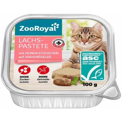 ZooRoyal lososová paštika s jemnými kousky na jogurtovém želé 16 x 100 g – Zboží Mobilmania