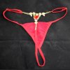 Erotický šperk Shihan Červená tanga křišťálový řemínek gold