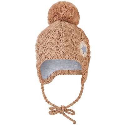 Little Angel DITA Čepice pletená zavazovací copánky LA Outlast ® Taupe – Zboží Mobilmania