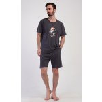 Vienetta MAN pánské pyžamo šortky Ranní káva tmavě šedá – Zboží Dáma