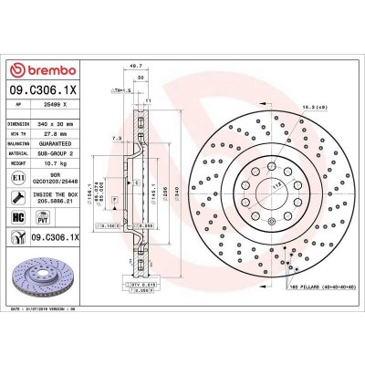 Brzdový kotouč BREMBO 09.C306.1X – Sleviste.cz