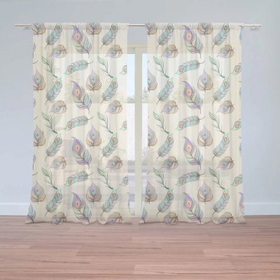 Záclony Paví peříčka: 2 ks - 150x250 cm - Sablio – Hledejceny.cz