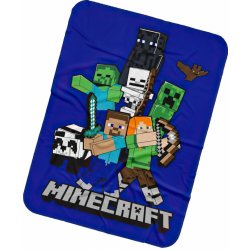 TipTrade dětská deka fleece MINECRAFT TIME TO MINE modrá