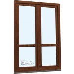 Kömmerling balkonové dveře 70 AD s příčkou levé ořech/ořech 120 x 200 cm s klikou+ PVC rám – Hledejceny.cz