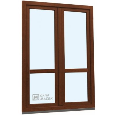 Kömmerling balkonové dveře 70 AD s příčkou levé ořech/ořech 120 x 200 cm s klikou+ PVC rám – Hledejceny.cz