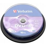Verbatim DVD+R 4,7GB 16x, Advanced AZO+, cakebox, 10ks (43498) – Zboží Živě