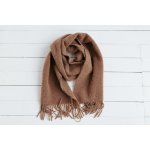 Wooline merino šála Boucle hnědá – Zboží Dáma