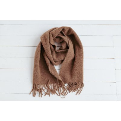 Wooline merino šála Boucle hnědá – Zboží Dáma