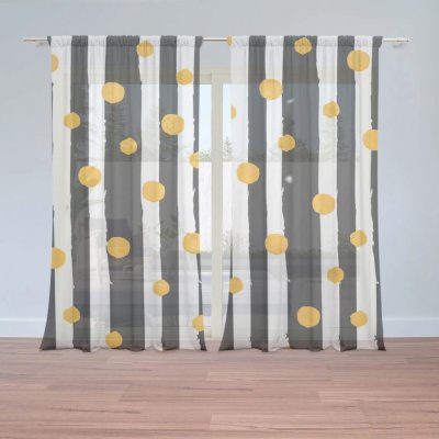 Sablio Záclony Pruhy a puntíky: 2ks 150x250cm – Hledejceny.cz