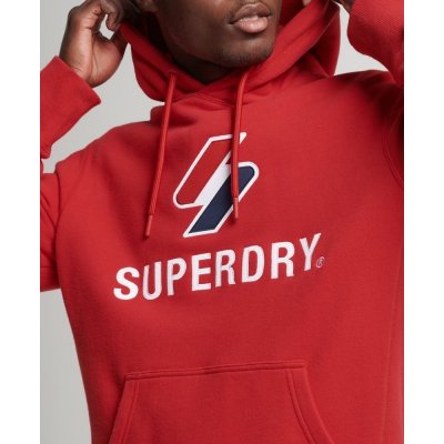 Superdry mikina Stacked Applique Logo Červená – Zboží Mobilmania