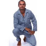 1PF0076 pánské pyžamo dlouhé propínací modré – Zboží Dáma
