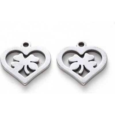 Nerezový přívěsek srdce čtyřlístek – Hledejceny.cz