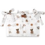 Miminu kapsář na postýlku bavlna Méďa pilot bílá béžová – Sleviste.cz