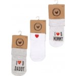 Z&Z Sada 3 ks ponožky I love bílé šedé – Zboží Dáma