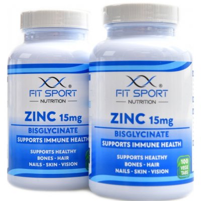Fitsport Nutrition Zinc 15 mg Bisglycinate 2 x 100 vege tablet – Hledejceny.cz