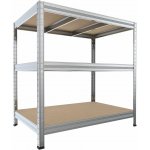 Biedrax Regál do technické místnosti 35 x 75 x 90 cm, pozink, 3 police MDF, nosnost 300 kg na polici – Zboží Mobilmania