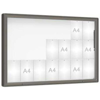 PROCITY Venkovní vitrína model 2000, 21 x A4, plexi, šedá PRO | Zboží Auto