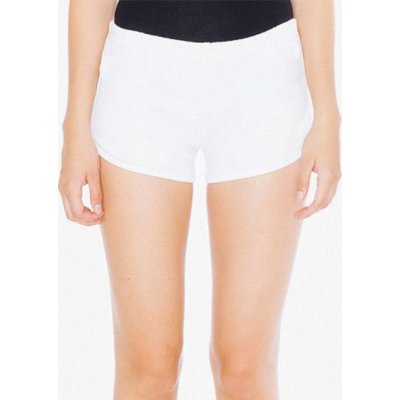 American Apparel dámské bavlněné šortky na běhání s elastickým pasem bílá – Zboží Mobilmania