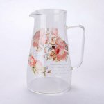 decoDoma Skleněný džbán RŮŽE 1450 ml – Zboží Mobilmania