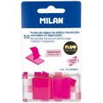 MILAN Záložka lepící MILAN FLUO PVC 45 x 25 mm růžová, 50 ks – Hledejceny.cz