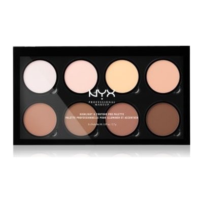 NYX Professional make-up Highlight & Contour konturovací a rozjasňující paleta 8 x 2,7 g – Zboží Mobilmania