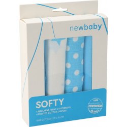 New Baby bavlněné s potiskem 70 x cm tyrkysovo-bílé 4 ks