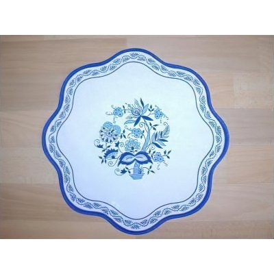 Forbyt kuchyňský ubrus / prostírka CIBULÁK modrobílý průměr 36cm kruh – Zboží Mobilmania