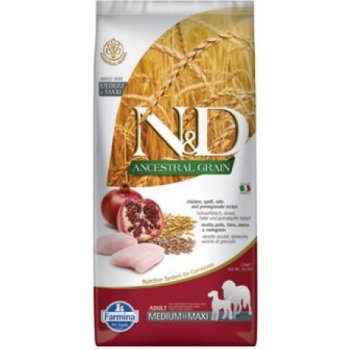 N&D Ancestral Grain Dog Adult Medium & Maxi spelt oats and pomegranate 12 kg