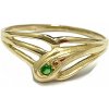 Prsteny Zlatnictví Zlatíčko Zlatý prsten se zeleným kamenem 100.ZZ10