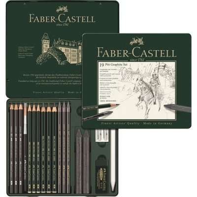 Faber-Castell Pitt Monochrome Graphite 112973 grafitová tužka sada 19 ks 302369 – Zboží Mobilmania