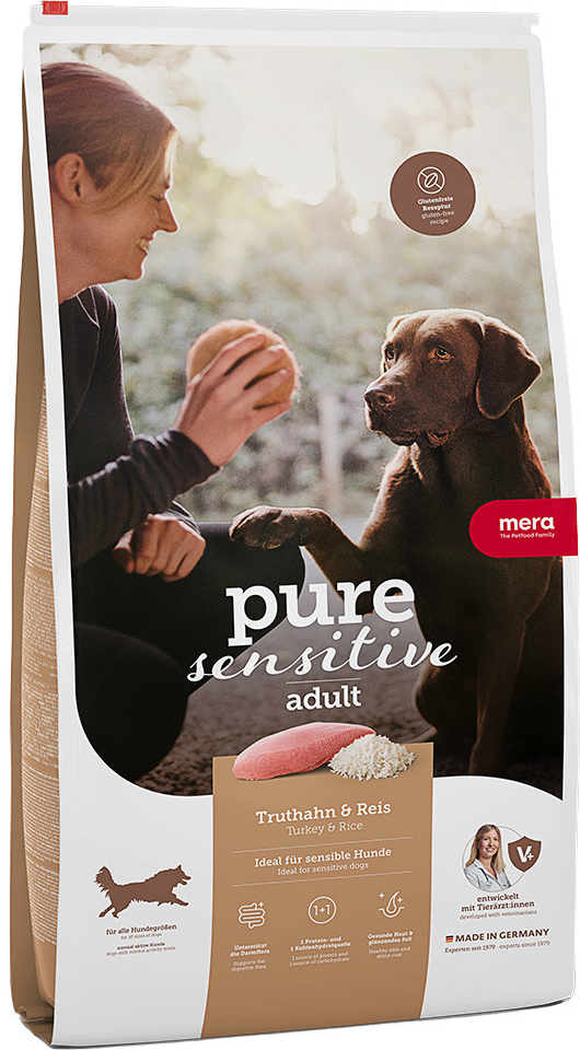 MERA pure Sensitive Adult krůtí & rýže 12,5 kg