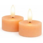 SIRIUS Sada LED čajové svíčky na baterie Sille Tealight, Ø 4,5 × 2,2 cm, broskvové, z pravého vosku, balení 2 ks – Hledejceny.cz