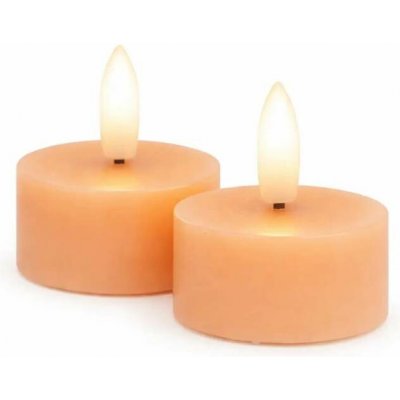 SIRIUS Sada LED čajové svíčky na baterie Sille Tealight, Ø 4,5 × 2,2 cm, broskvové, z pravého vosku, balení 2 ks – Hledejceny.cz