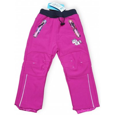 Kugo dětské zateplené nepromokavé softshellové kalhoty jednorožec růžové – Zboží Mobilmania