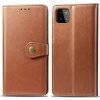 Pouzdro a kryt na mobilní telefon Samsung PROTEMIO 32676 LEATHER BUCKLE Peňaženkový obal Samsung Galaxy A22 hnědý