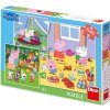 Puzzle Dino PEPPA PIG na prázdniny 3 x 55 dílků