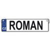Žertovný předmět Nekupto Originální SPZ cedulka se jménem ROMAN