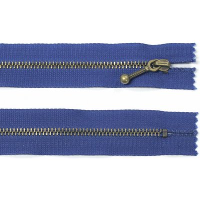WICO Kovový zip no.3 nerozepínací 16cm královsky modrý (staromosazné zoubky) ozdobný jezdec – Hledejceny.cz