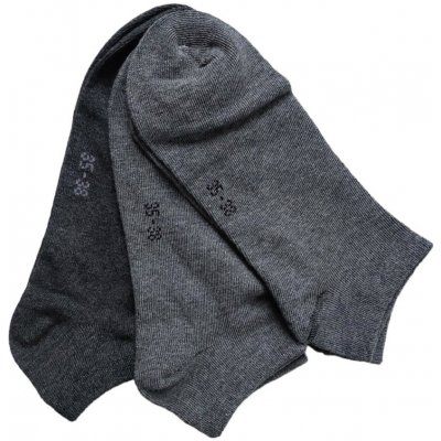 Unisex kotníkové ponožky 3pack Šedý melír – Zboží Mobilmania