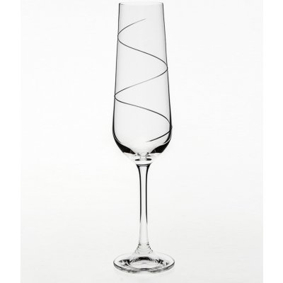Bohemia Crystal broušené skleničky na sekt Sandra Spirála 2 x 200 ml – Zboží Mobilmania