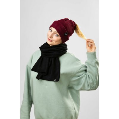 VFstyle Pletená čepice na culík Elegant vínová – Hledejceny.cz