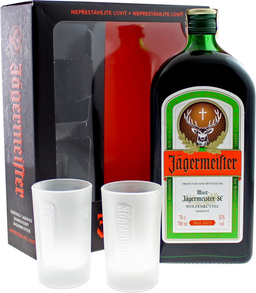 Jägermeister 35% 0,7 l (dárkové balení 2 sklenice)