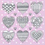 Ubrousek 33x33cm Srdíčka na růžovém – Zbozi.Blesk.cz