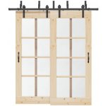 Sada příslušenství pro posuvné dveře 200 cm ocelová černá – Zbozi.Blesk.cz