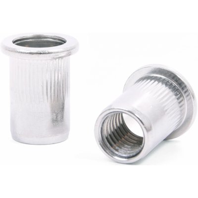 Matice nýtovací nerez A2 s límcem rýhované tělo - M4 0.5-2.0mm – Sleviste.cz